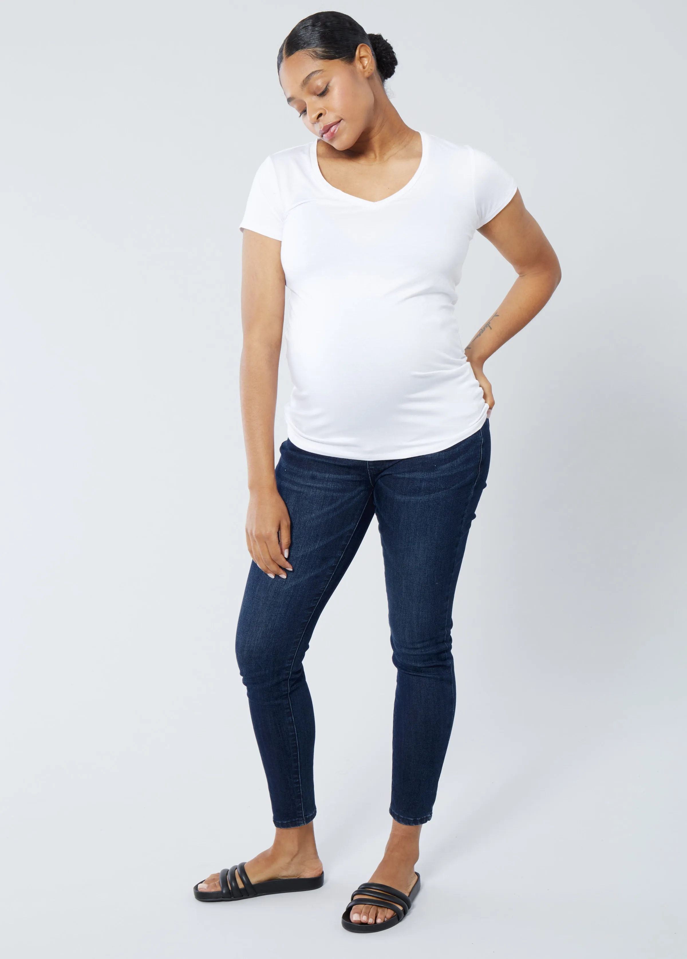 Maternity Skinny Jeans Ft. Crossover Panel