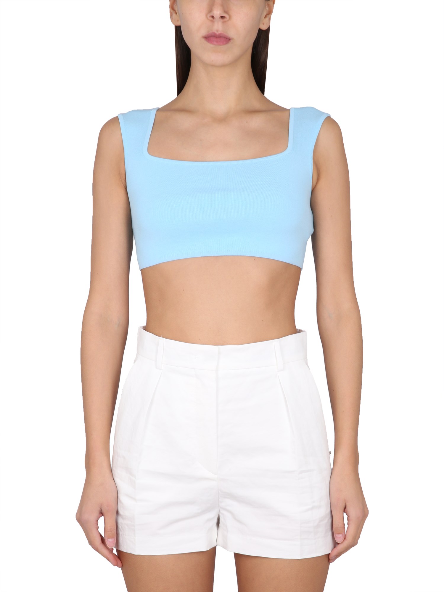 MAX MARA Cropped Fit Cotton Knit Top