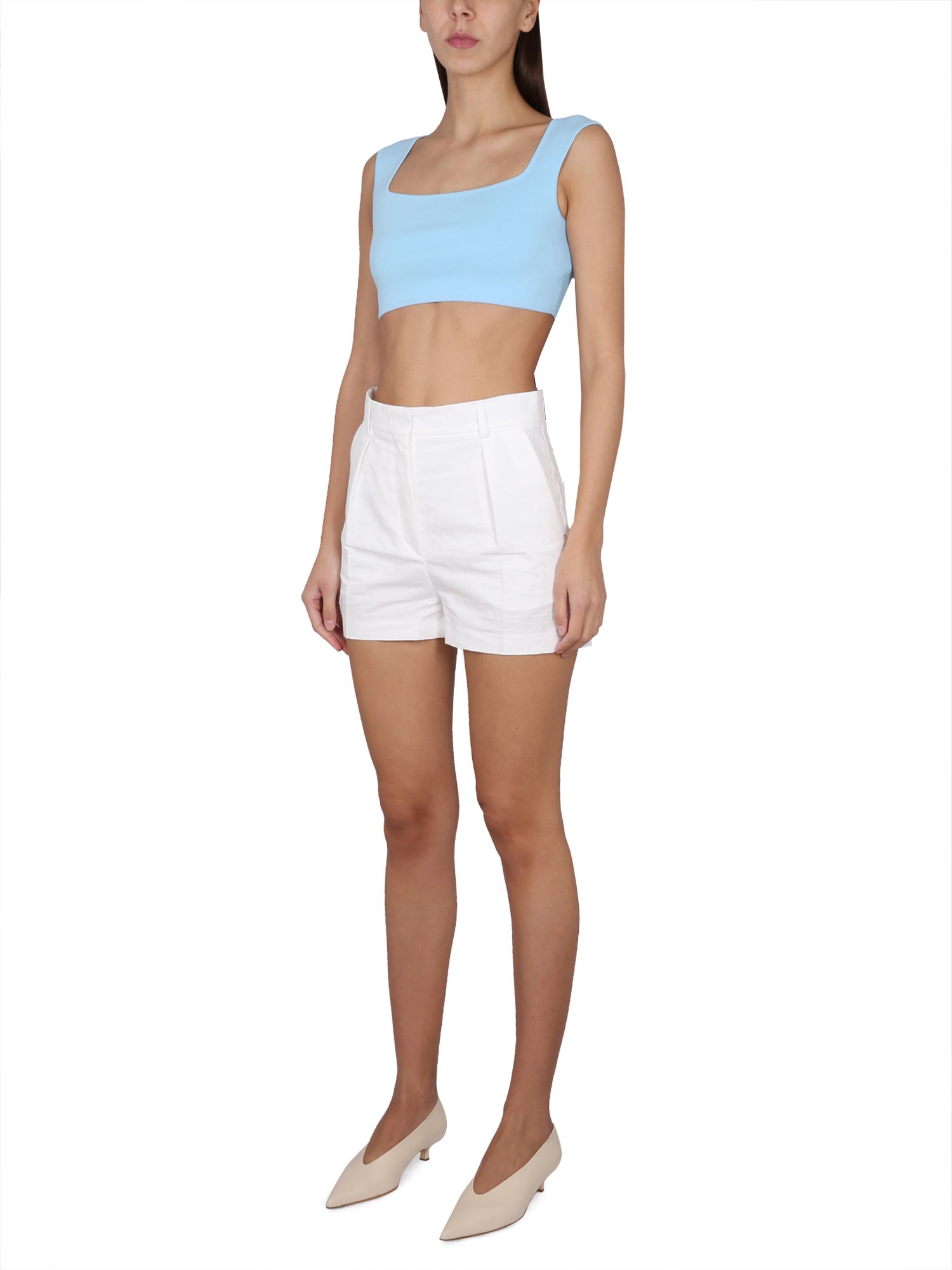 MAX MARA Cropped Fit Cotton Knit Top