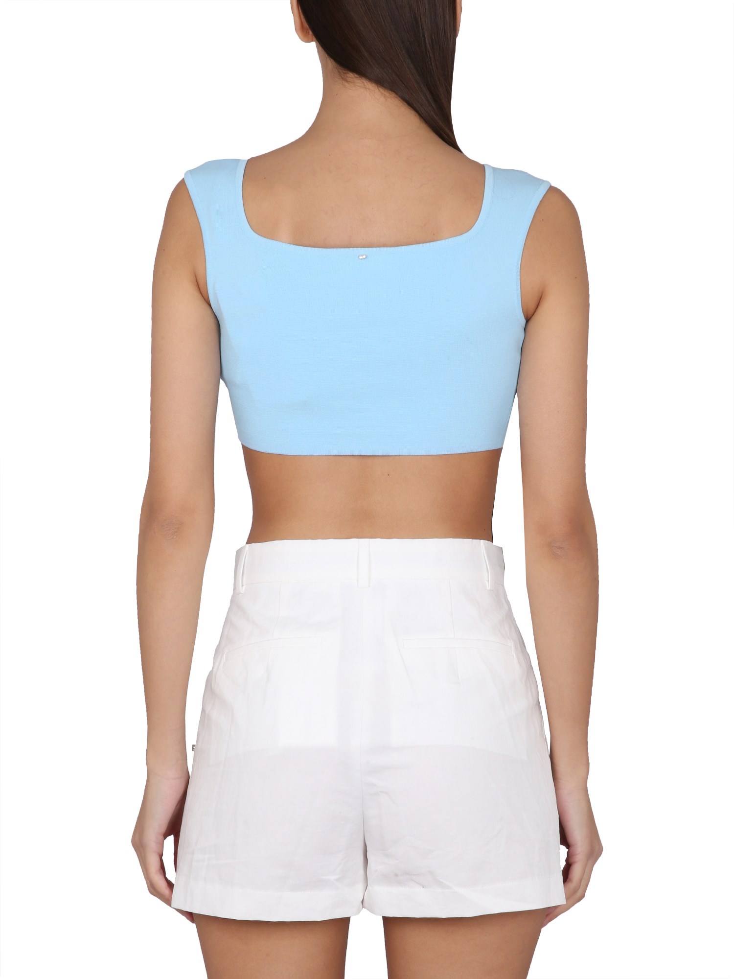 MAX MARA Cropped Fit Cotton Knit Top