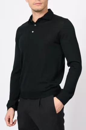 Men's Black Wool Ottaviani Polo