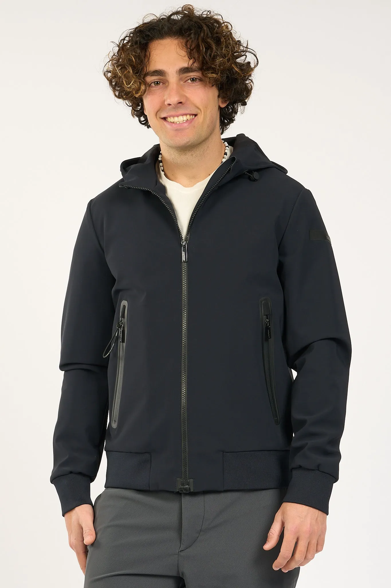 Men's Blue Summer Hooded Jacket