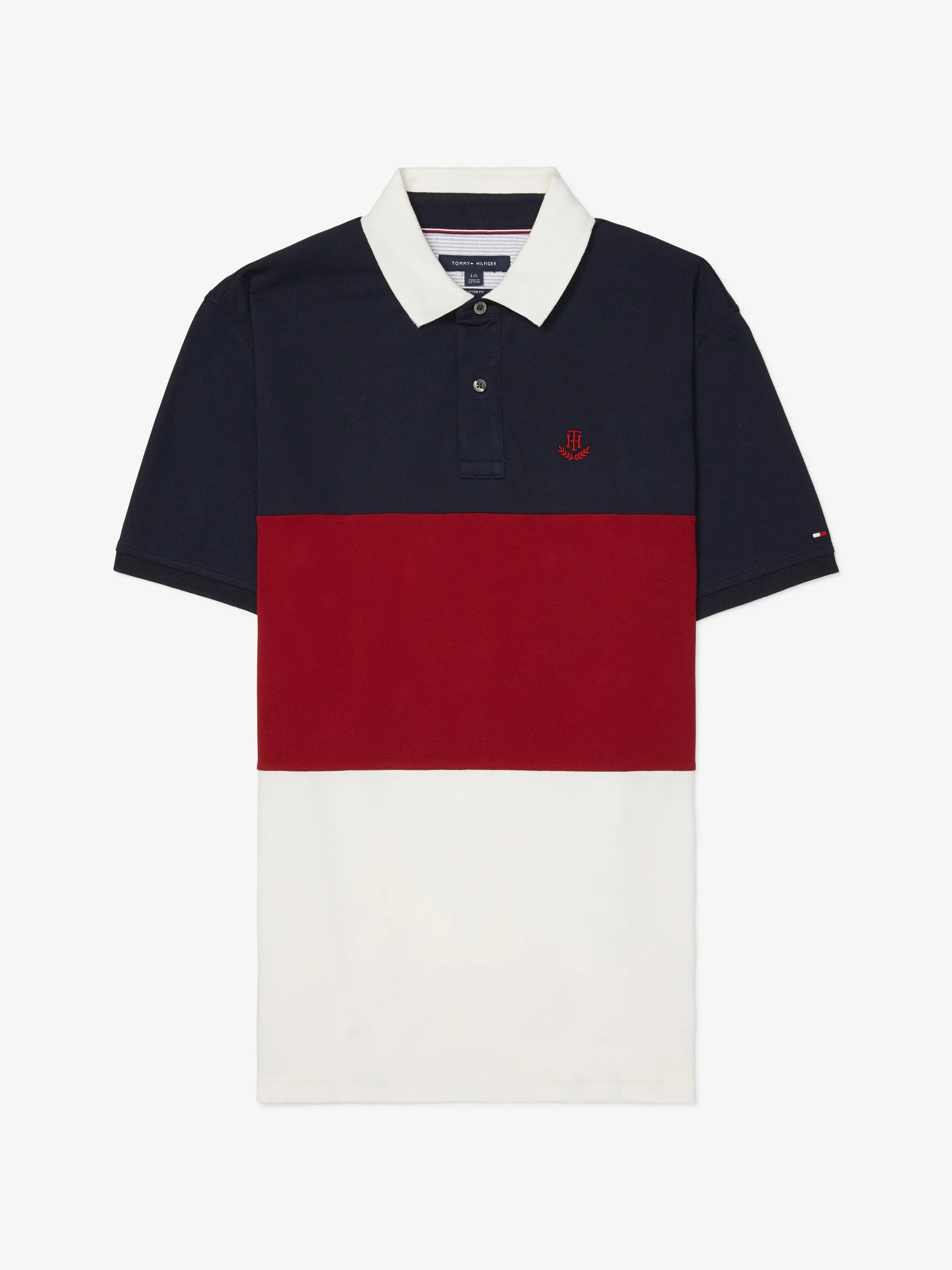 Merit Polo (Mens) - Navy/ Red/ White