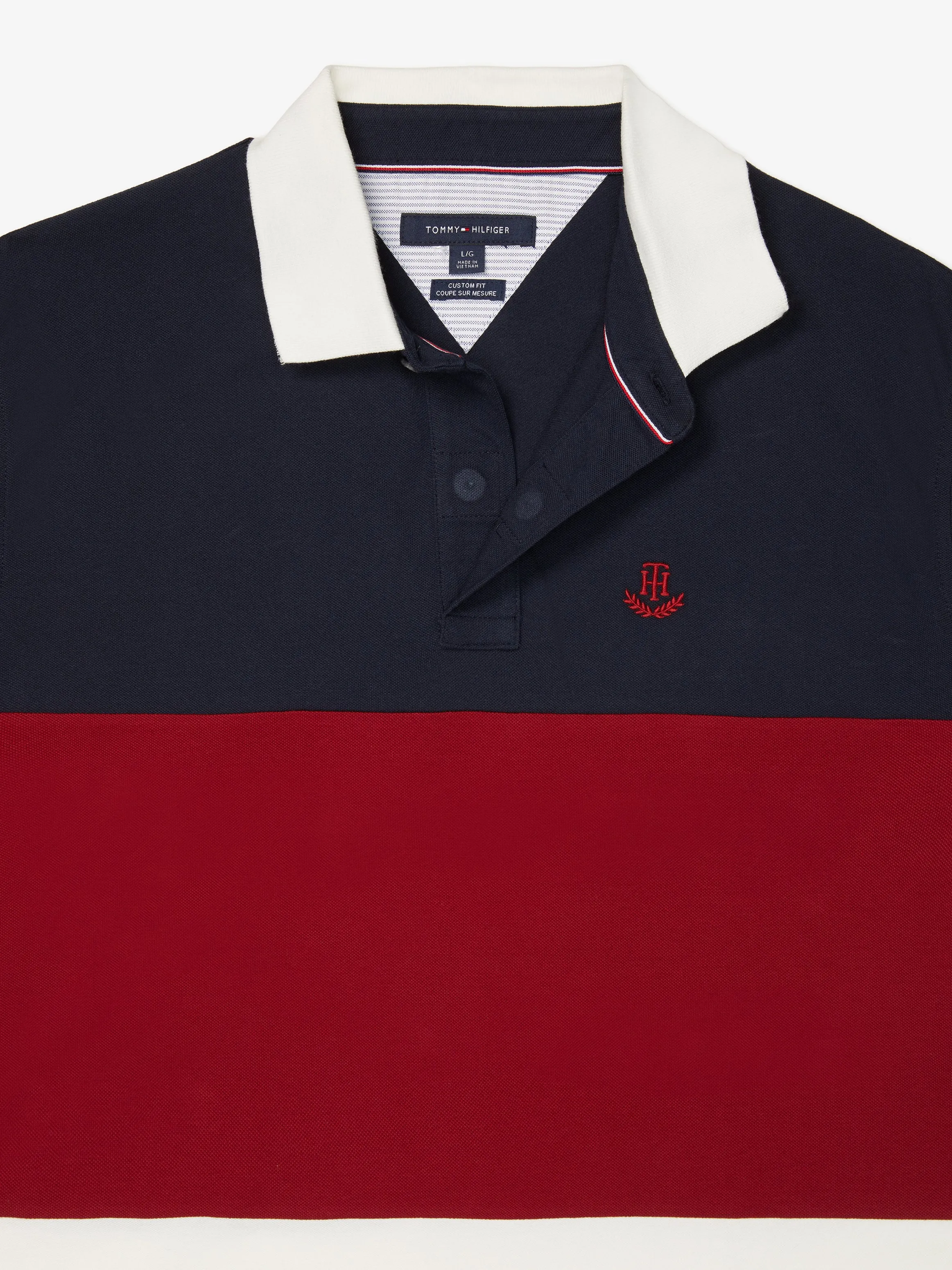 Merit Polo (Mens) - Navy/ Red/ White