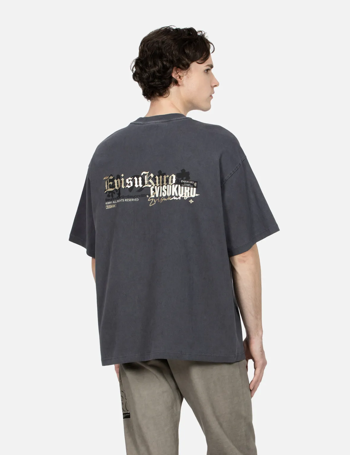 Metallic Logo Print Boxy Fit  T-shirt