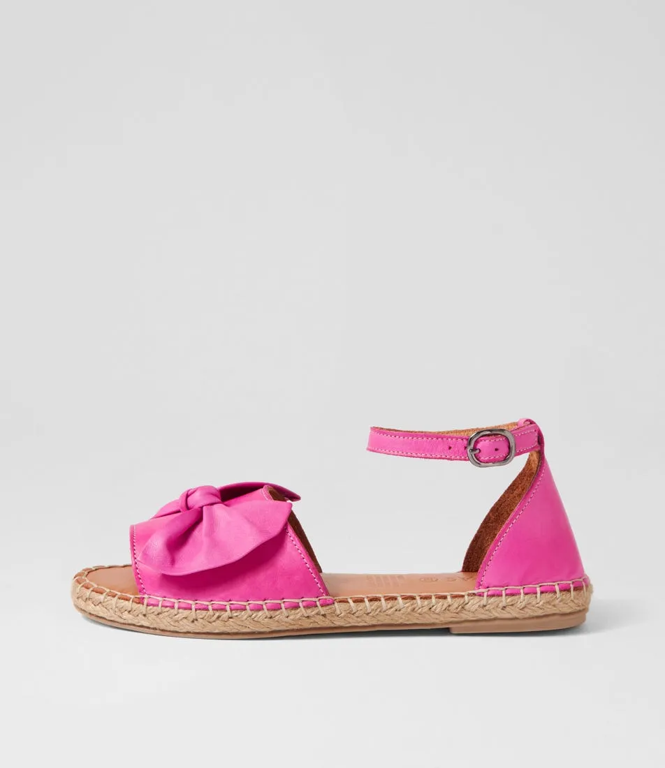 Fuchsia Leather Poeit MIDAS Espadrilles