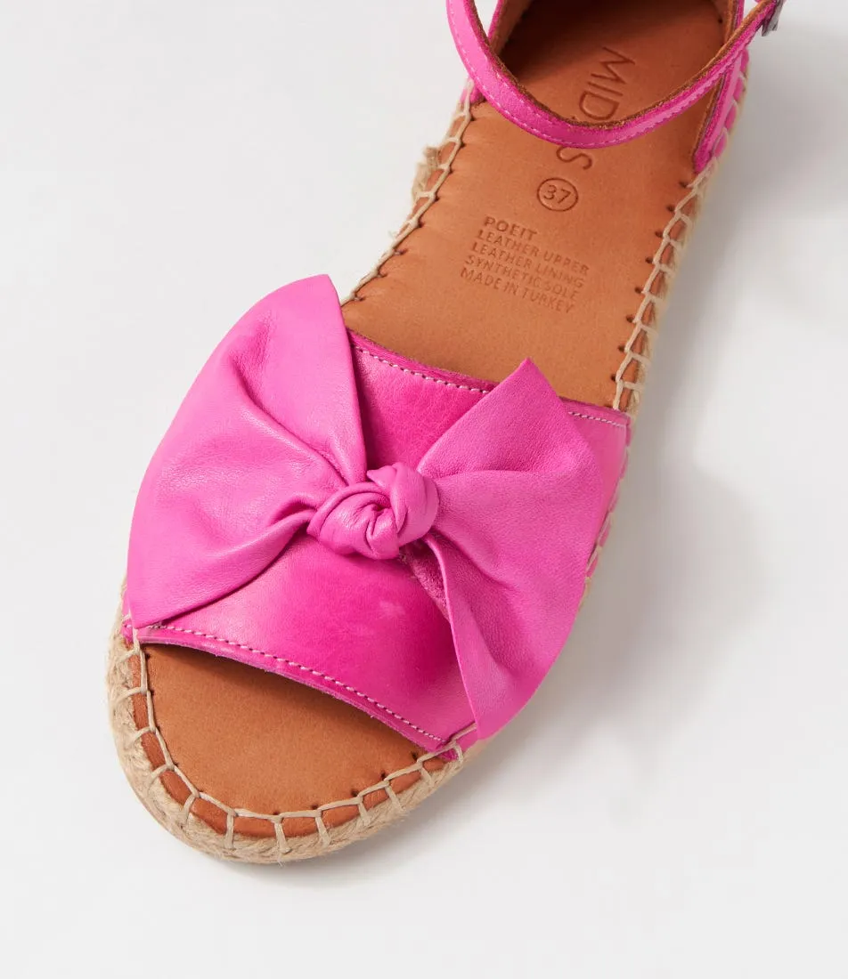 Fuchsia Leather Poeit MIDAS Espadrilles