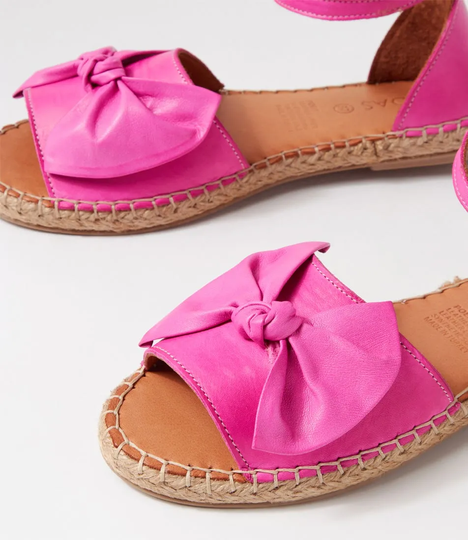 Fuchsia Leather Poeit MIDAS Espadrilles