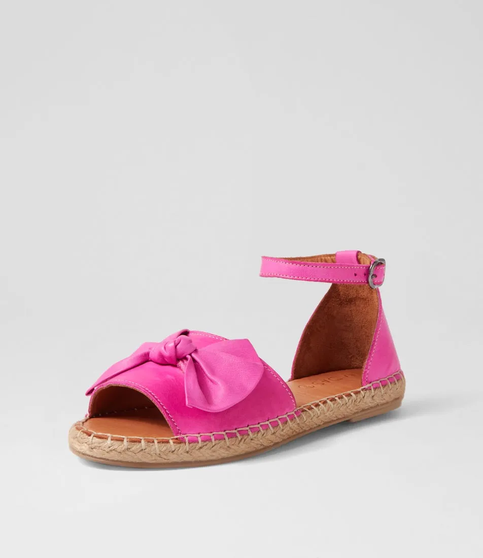 Fuchsia Leather Poeit MIDAS Espadrilles