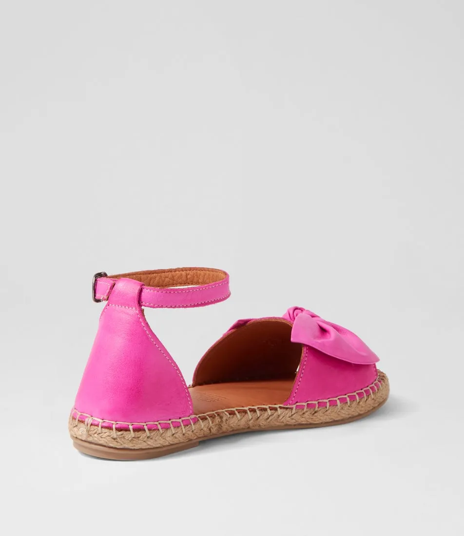 Fuchsia Leather Poeit MIDAS Espadrilles