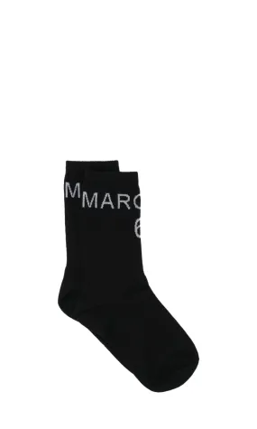 MM6 Maison Margiela Logo Intarsia Knit Stretch Socks