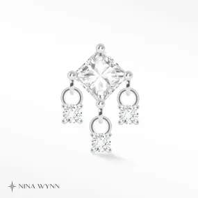 White Gold Moissanite Stud Earring