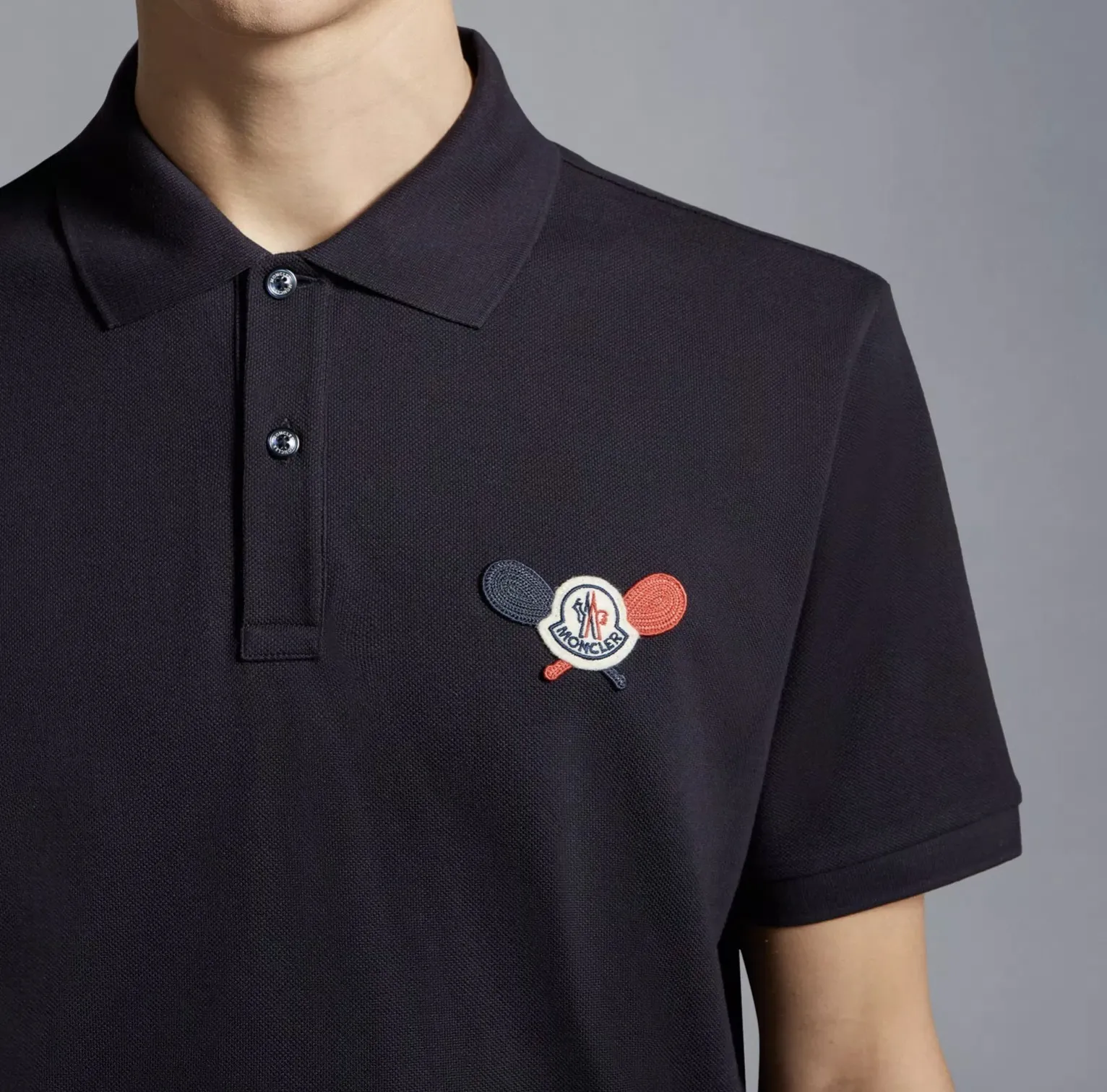 Moncler Tennis Logo Patch Polo Shirt