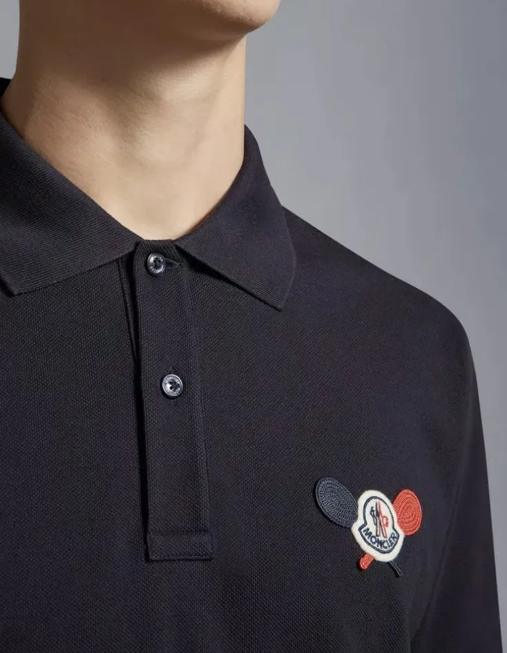 Moncler Tennis Logo Patch Polo Shirt