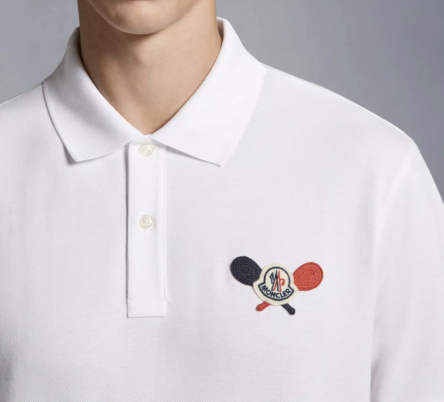 Moncler Tennis Logo Patch Polo Shirt