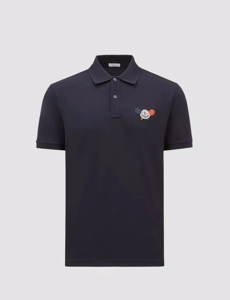 Moncler Tennis Logo Patch Polo Shirt