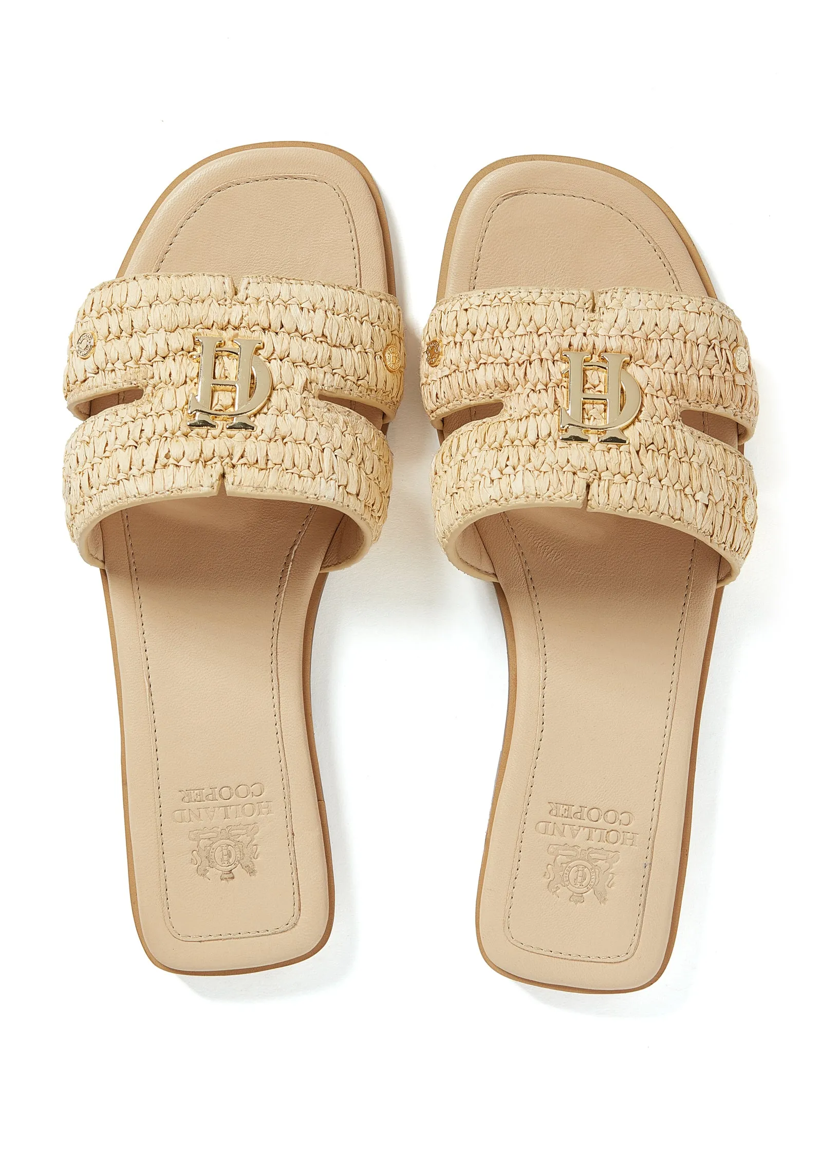 Monogram Slides (Natural Straw)