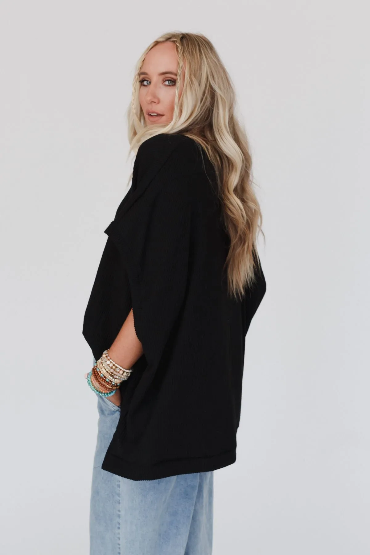 Black Moon Glow Knit Top