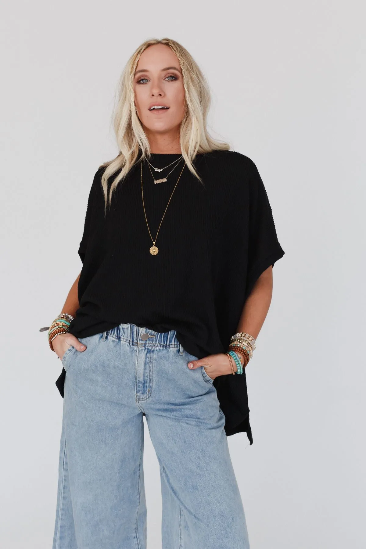 Black Moon Glow Knit Top