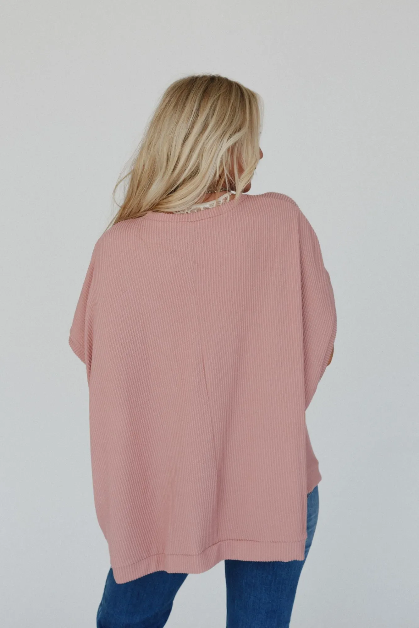 Rose Faded Moon Glow Knit Top