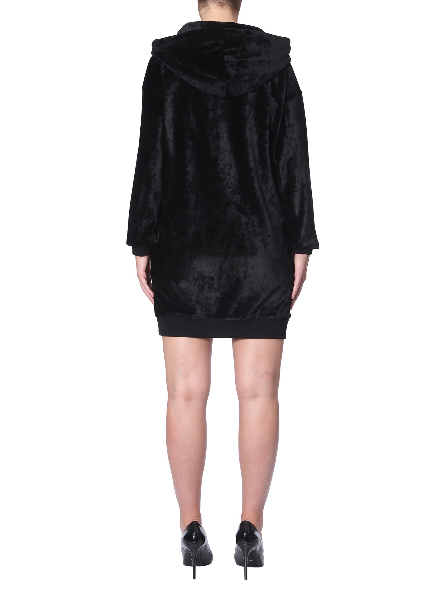 Moschino Hooded Logo Sweatshirt Dress