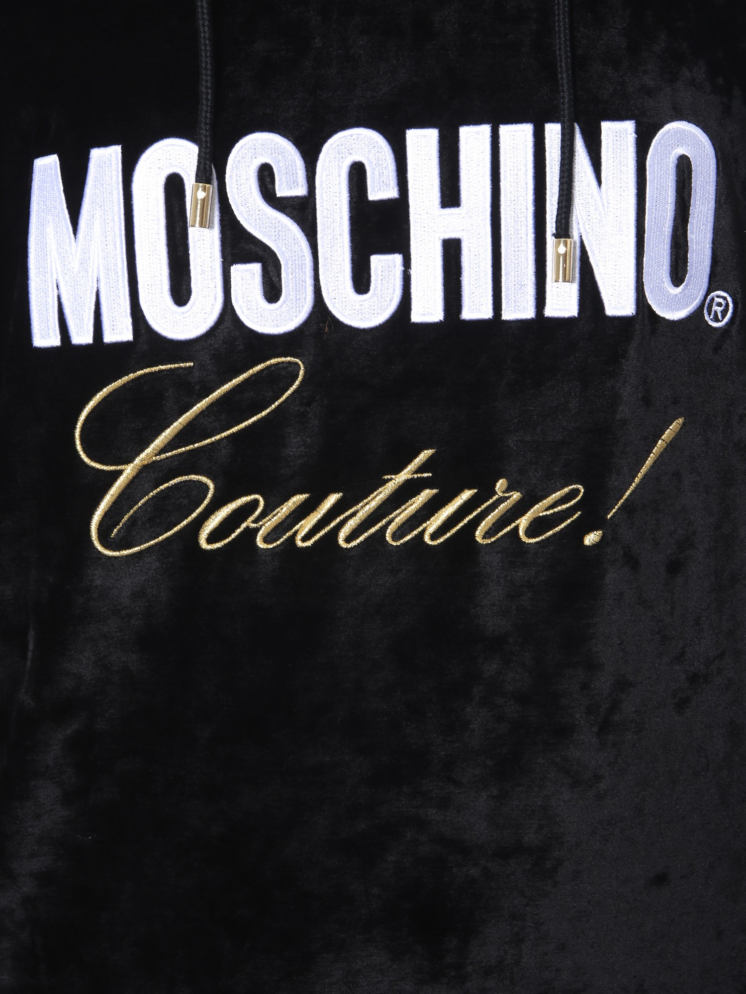 Moschino Hooded Logo Sweatshirt Dress