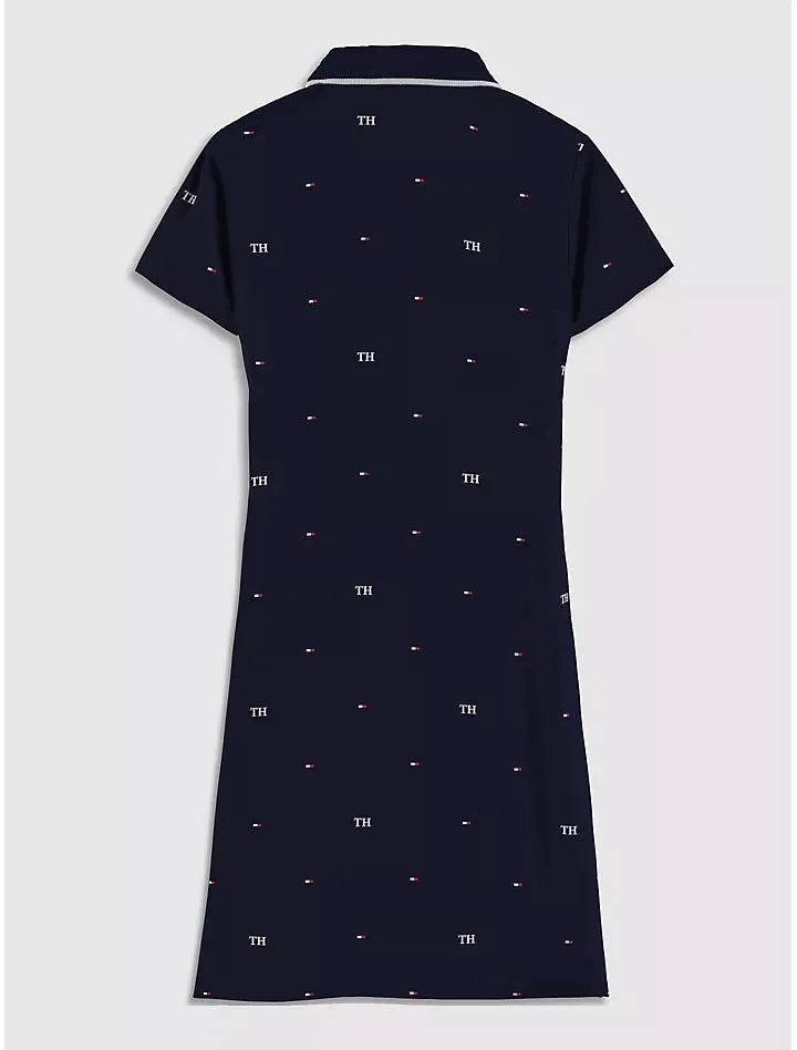 Motif Zip Polo Dress (Womens) - Navy