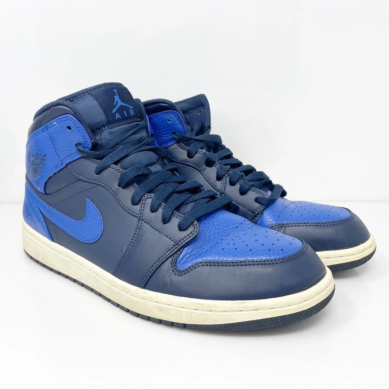 Nike Mens Air Jordan 1 Mid 554724-412 Blue Basketball Shoes Sneakers Size 11