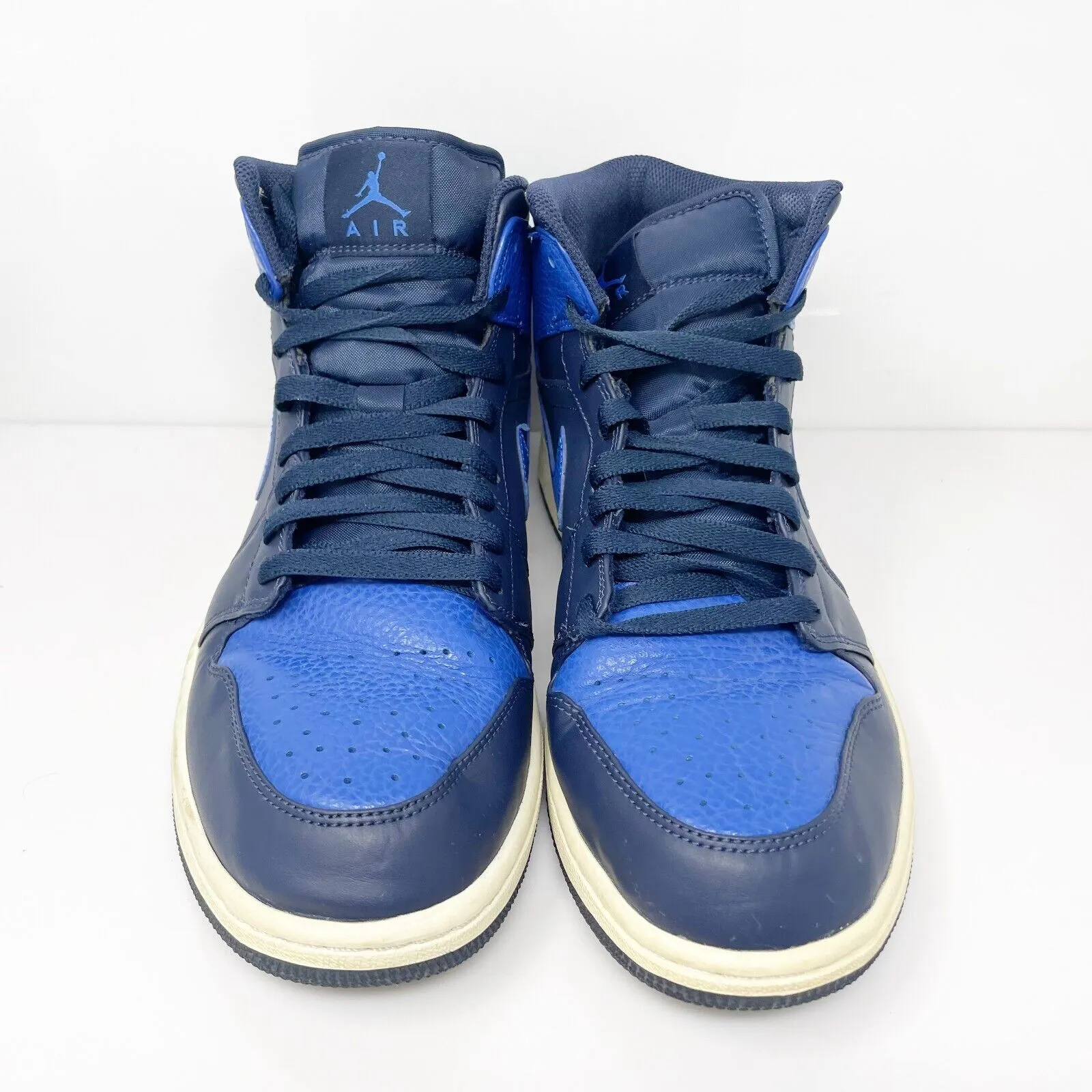 Nike Mens Air Jordan 1 Mid 554724-412 Blue Basketball Shoes Sneakers Size 11