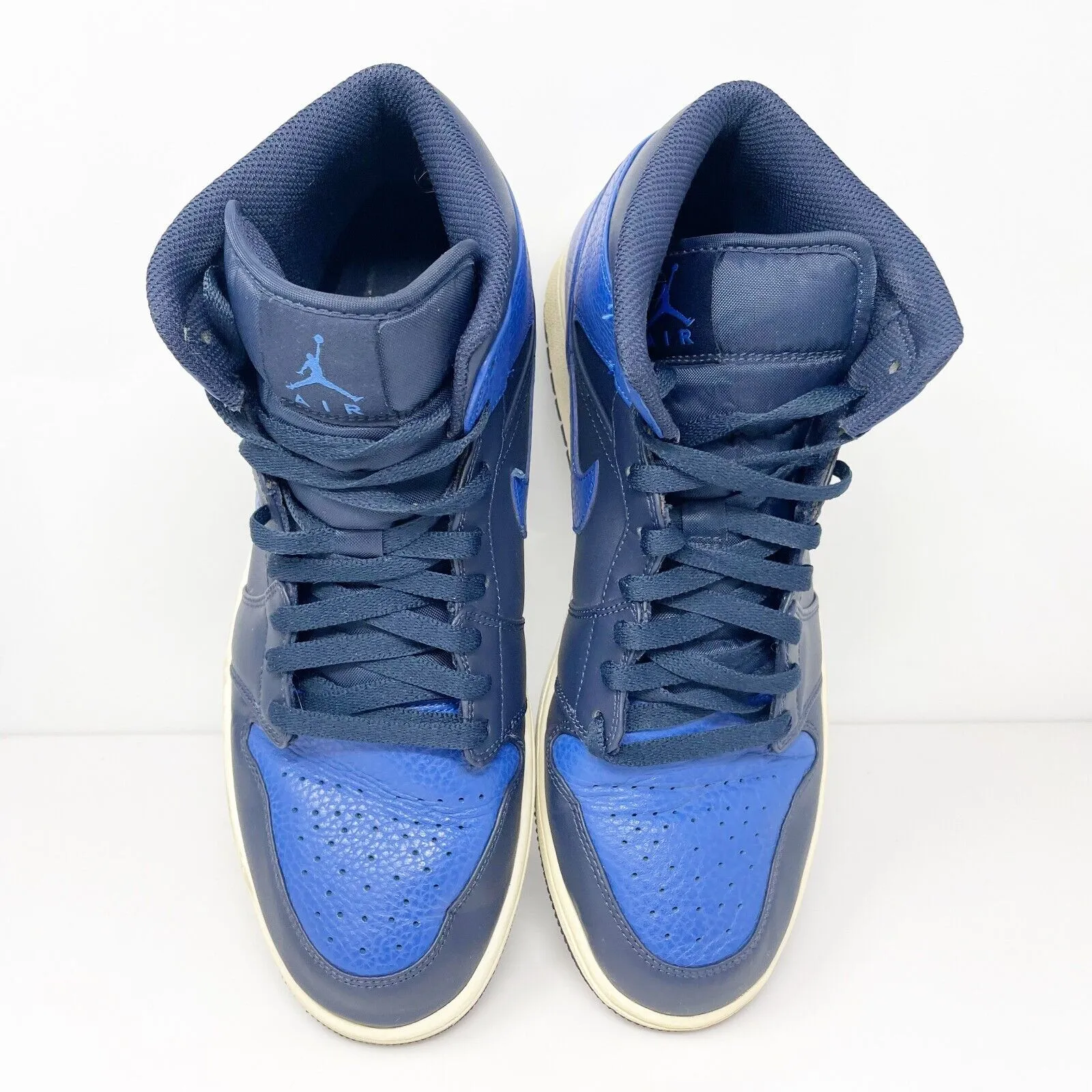 Nike Mens Air Jordan 1 Mid 554724-412 Blue Basketball Shoes Sneakers Size 11