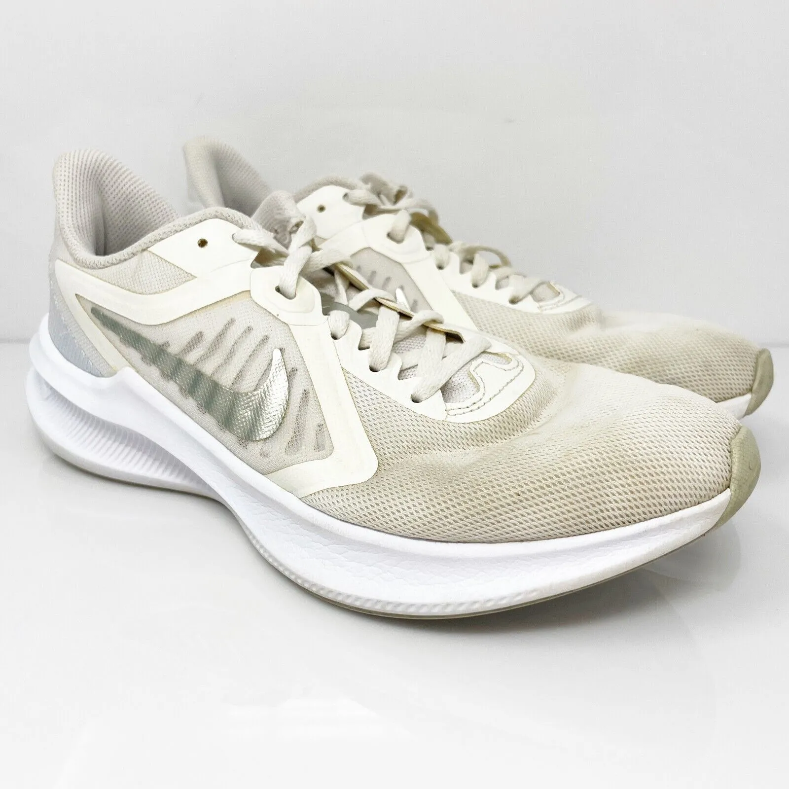 Nike Womens Downshifter 10 CI9984-100 White Running Shoes Sneakers Size 9