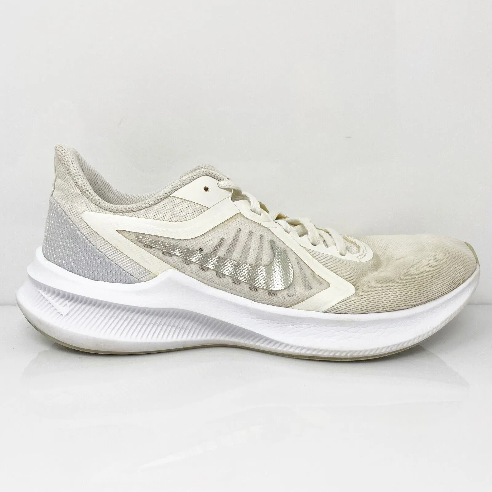 Nike Womens Downshifter 10 CI9984-100 White Running Shoes Sneakers Size 9