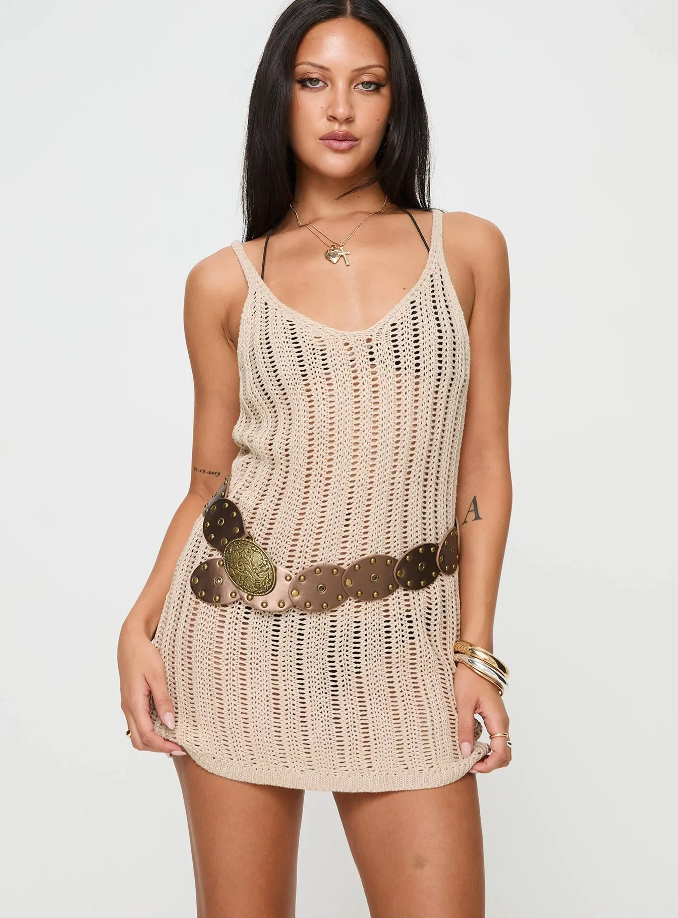 Brown Mini Dress by Nikke