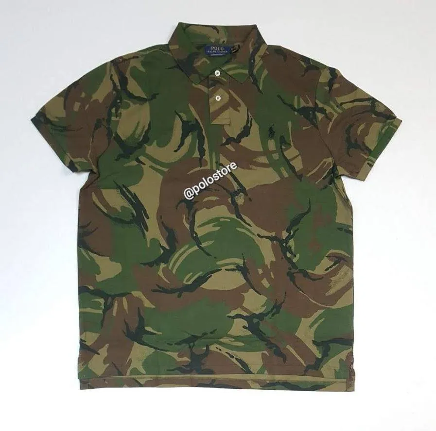 Nwt Polo Ralph Lauren Camo Small Pony Custom Slim Fit Polo