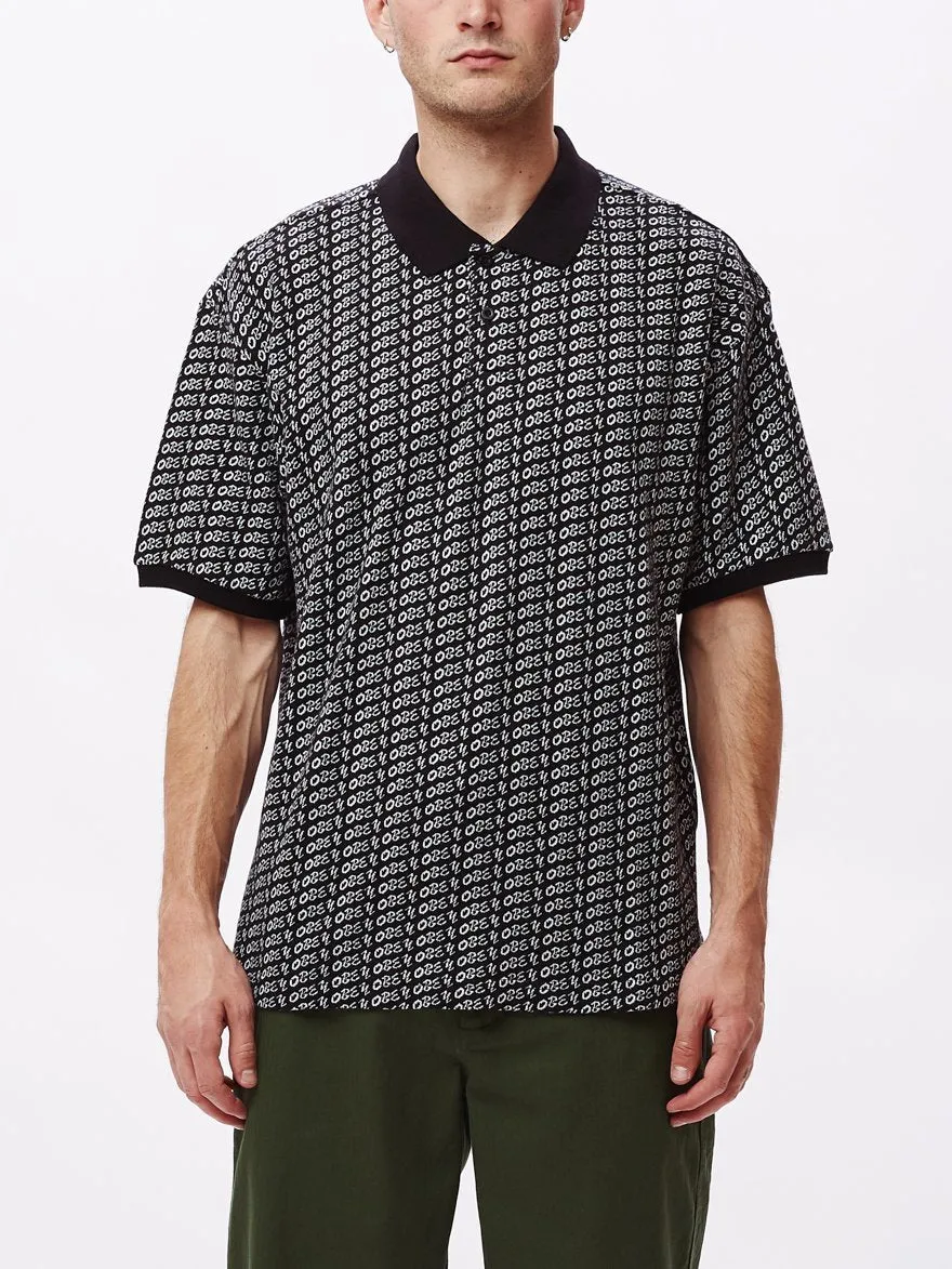 OBEY CUTTER POLO S/S // BLACK MULTI