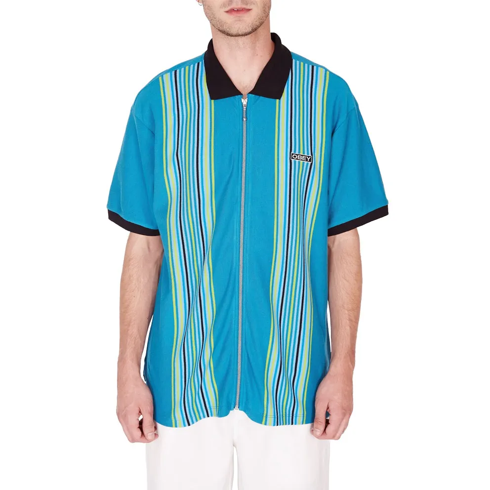 OBEY KELLY CLASSIC ZIP POLO S/S // TEAL MULTI