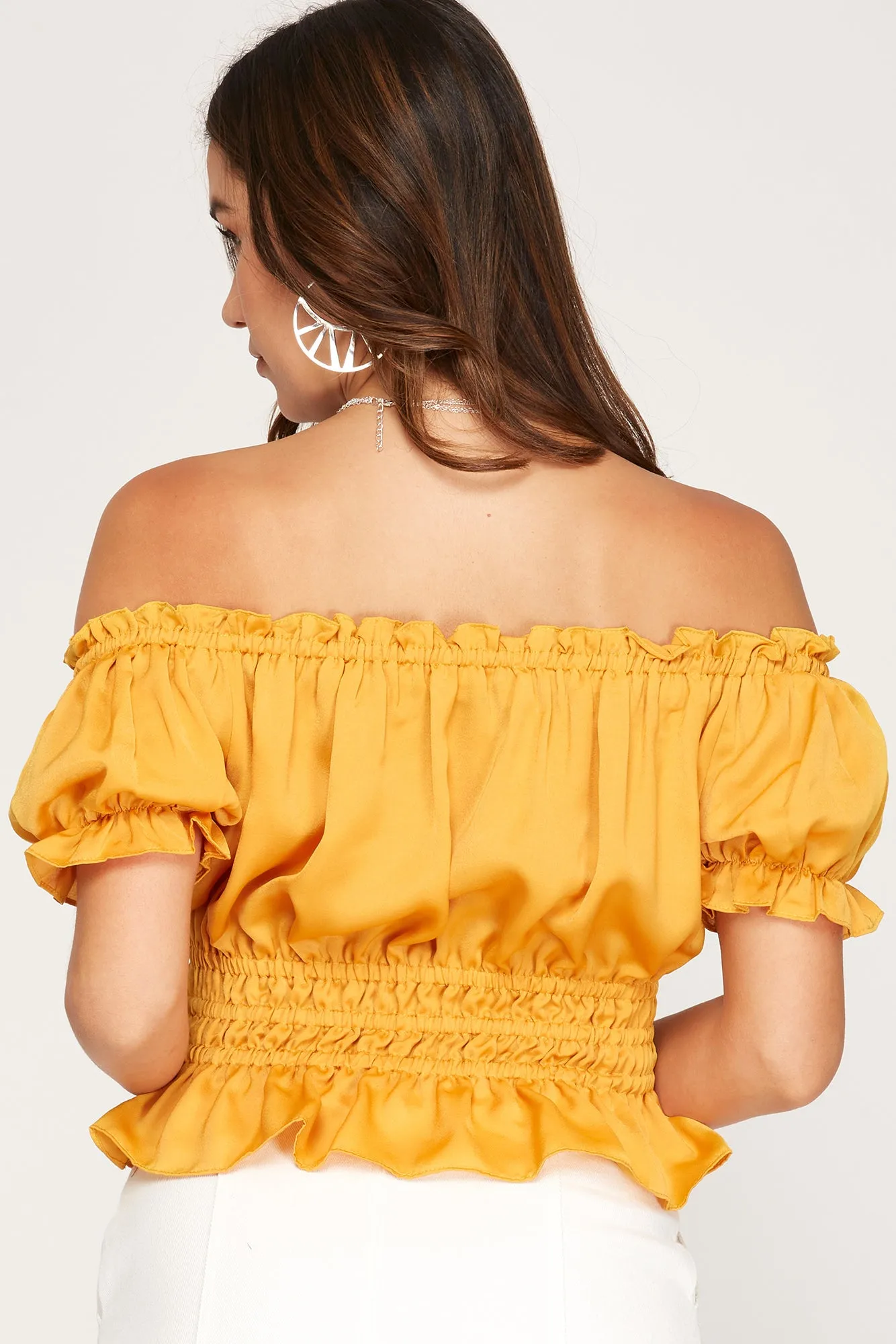 Satin Off-Shoulder Top