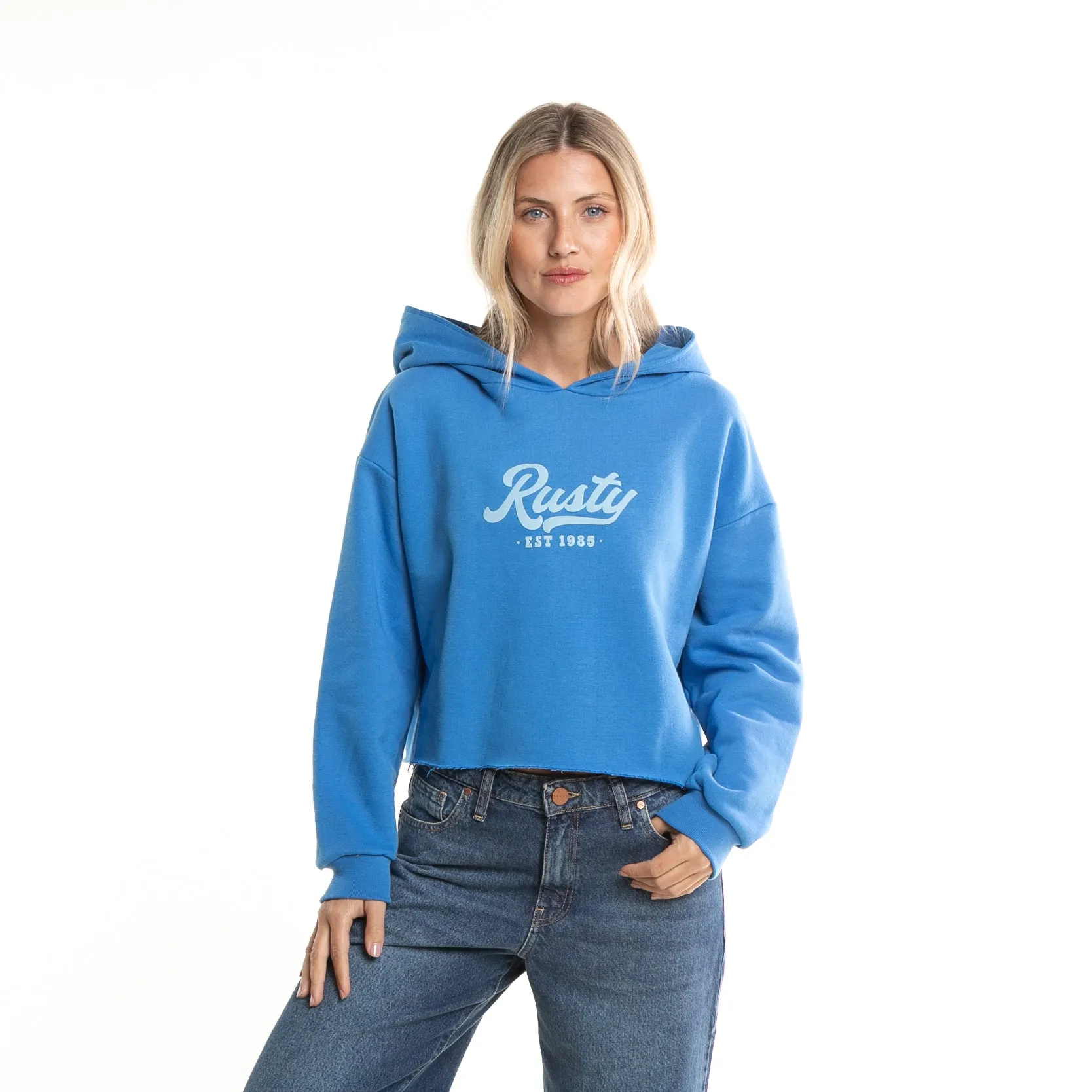 Old School Kangaroo Hoodie in Dazzling Blue