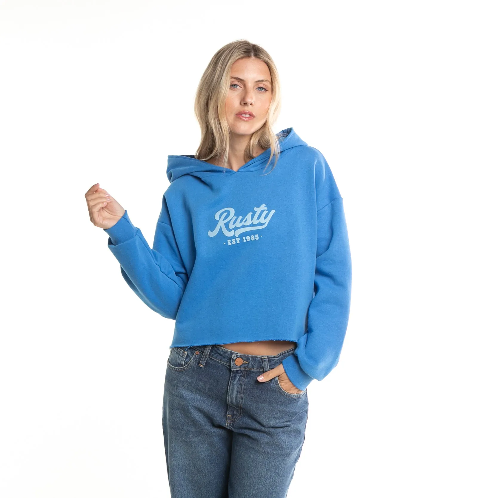 Old School Kangaroo Hoodie in Dazzling Blue