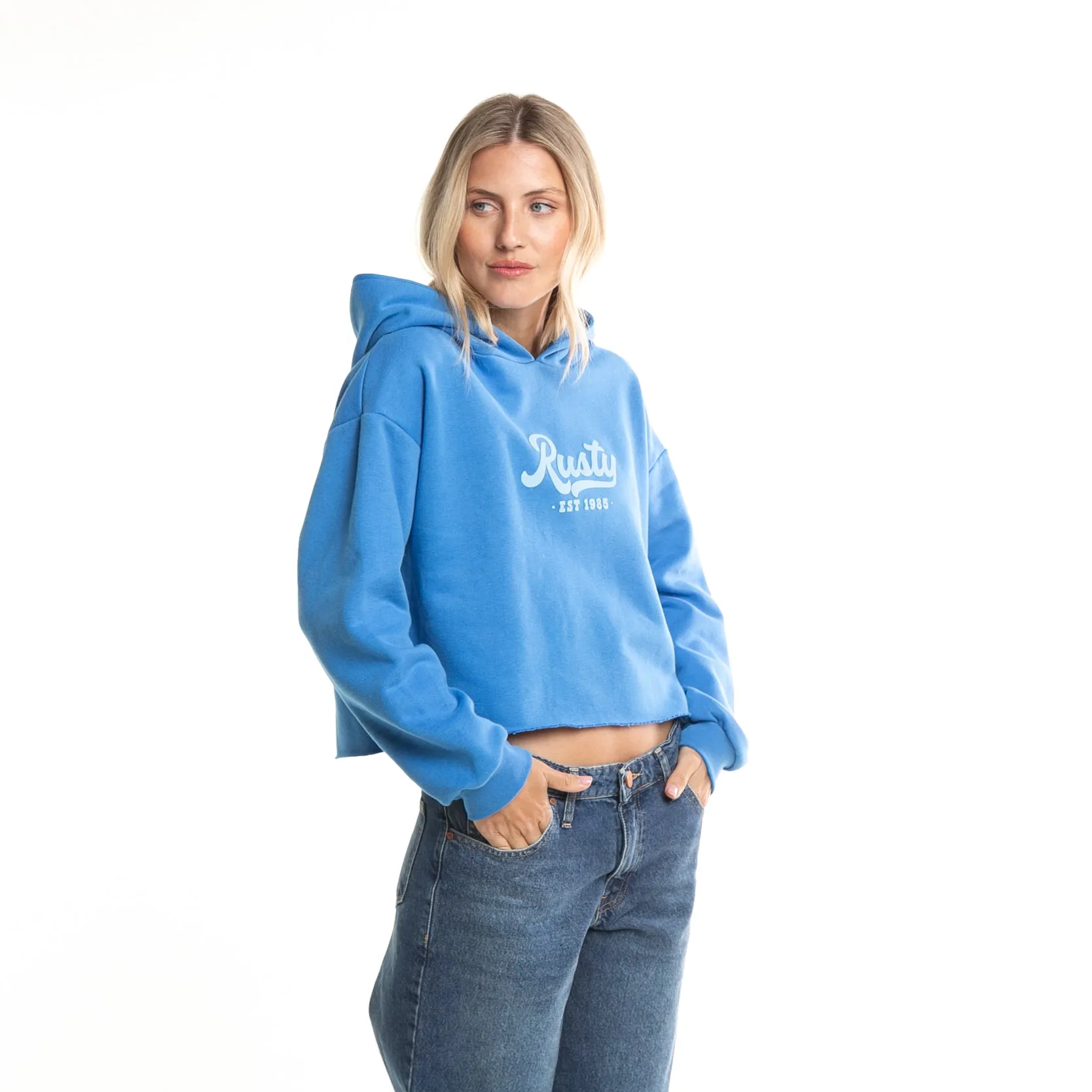 Old School Kangaroo Hoodie in Dazzling Blue