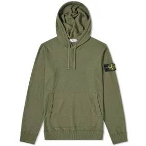 Olive Stone Island Garment Dyed Knit Hoody Popover