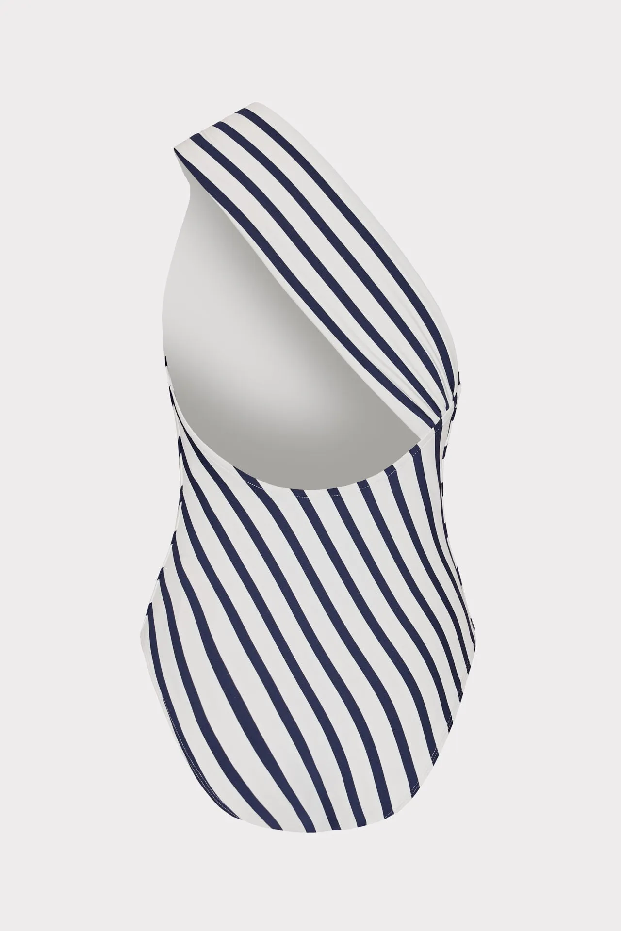 One Shoulder Nautical Stripe Swimsuit