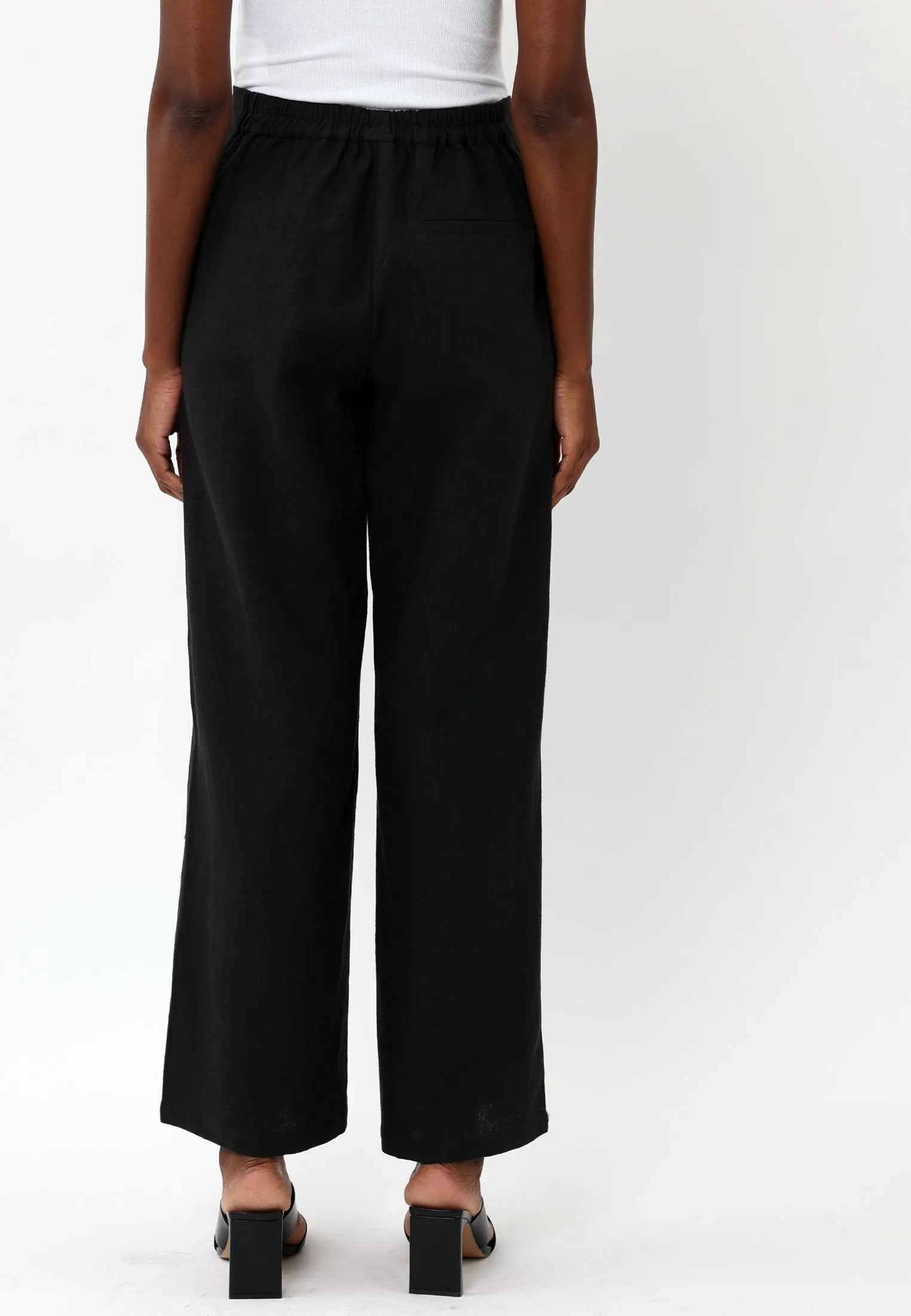 OUTLINE BLACK WIDE LEG TROUSERS