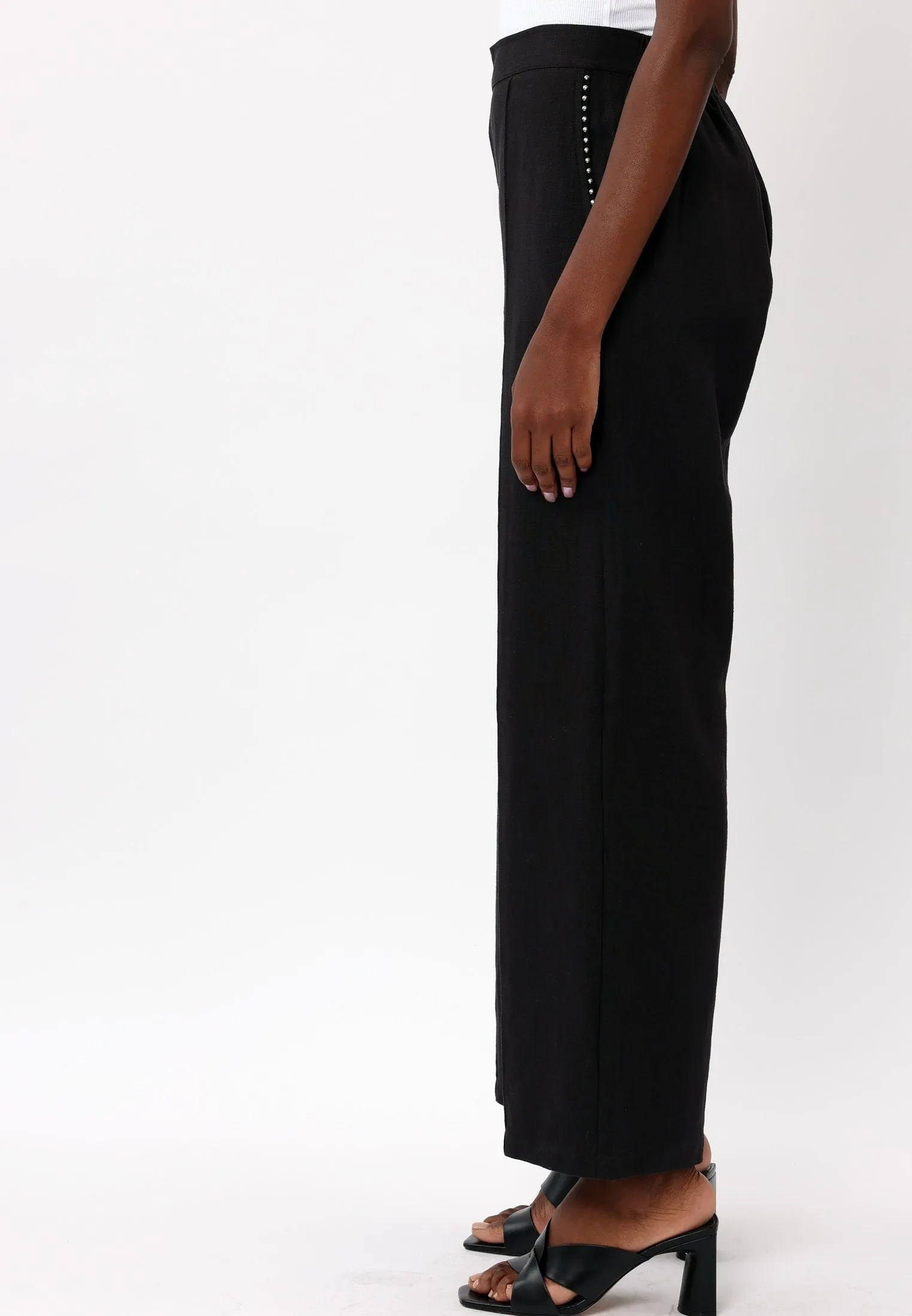 OUTLINE BLACK WIDE LEG TROUSERS