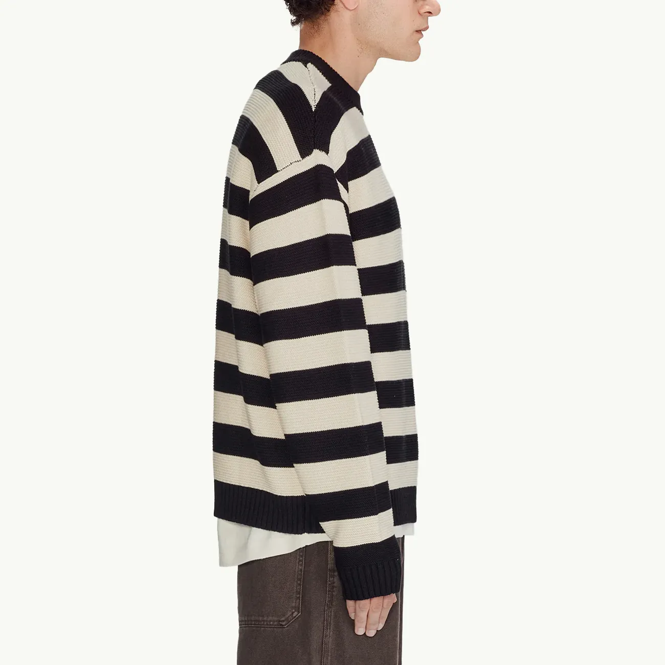 Oversized Knit Jumper - Black/White Stripe