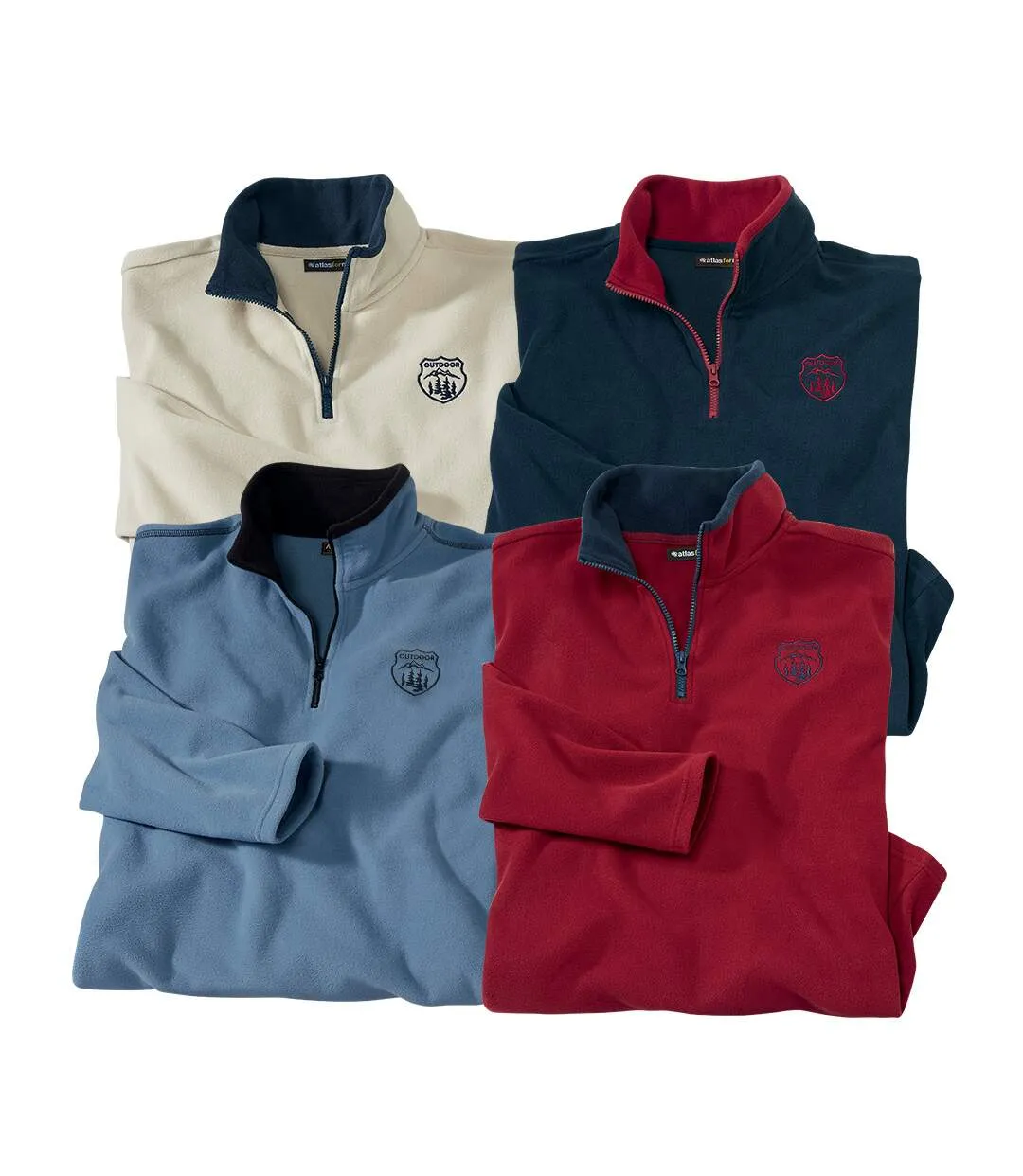 4-Pack Men's Microfleece Half-Zip Jumpers