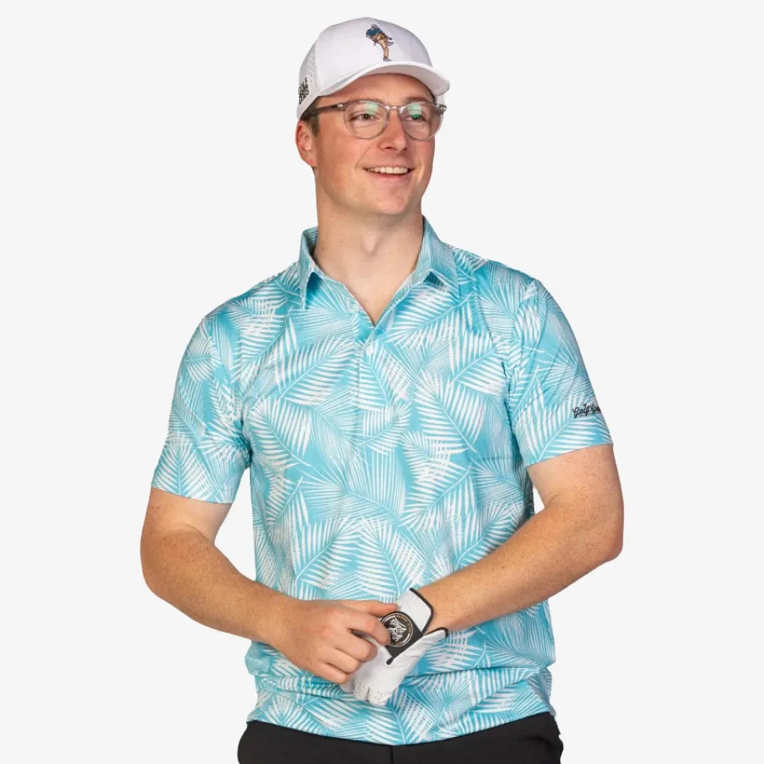 Palm Leaf Golf Polo Shirt for Cool Performance