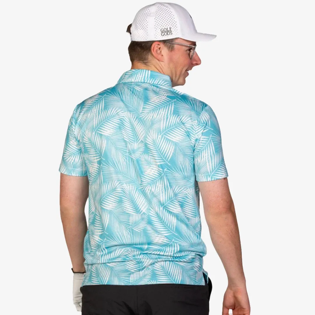 Palm Leaf Golf Polo Shirt for Cool Performance