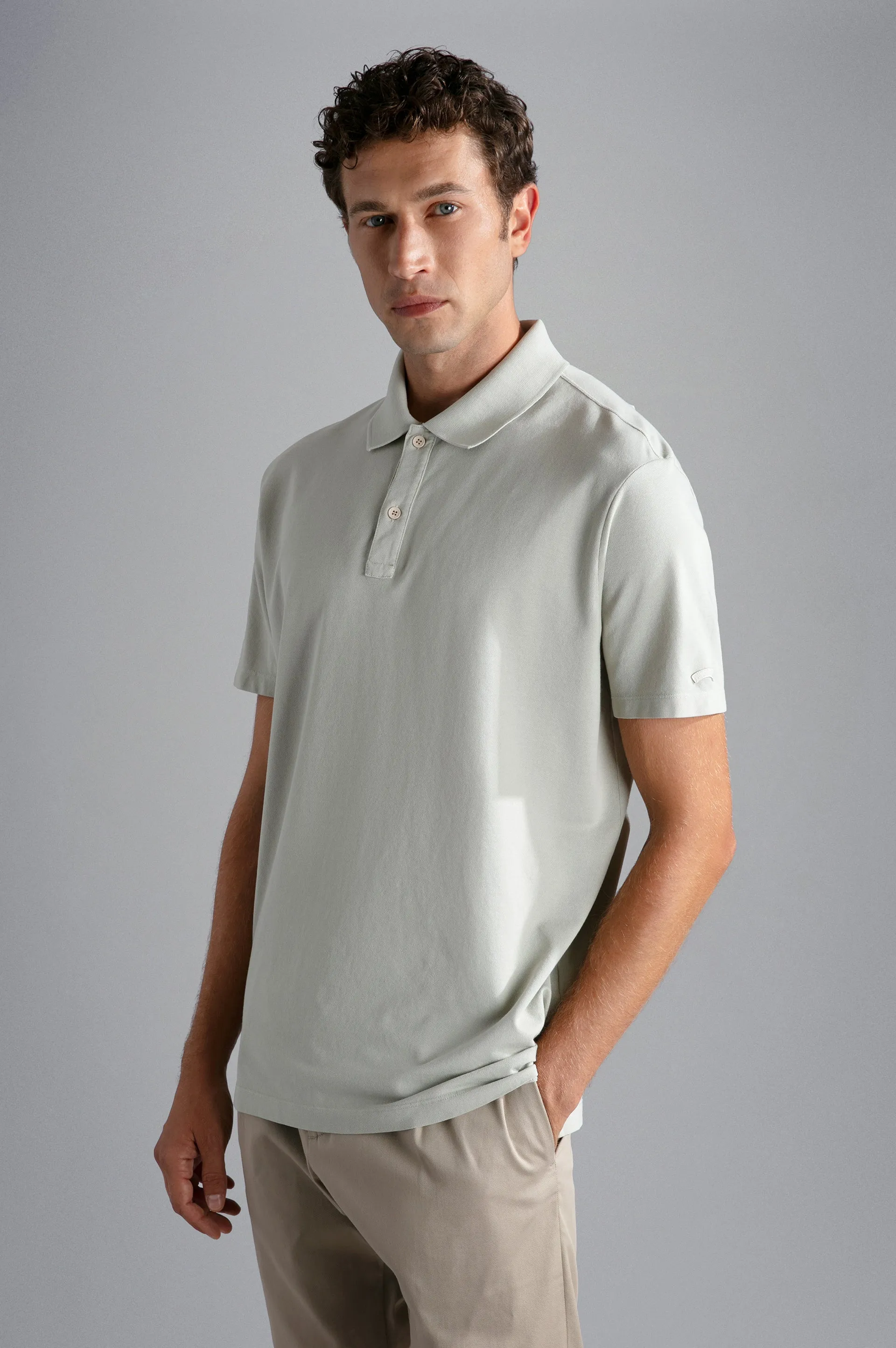 Paul & Shark Cotton Piqué Polo in Almond