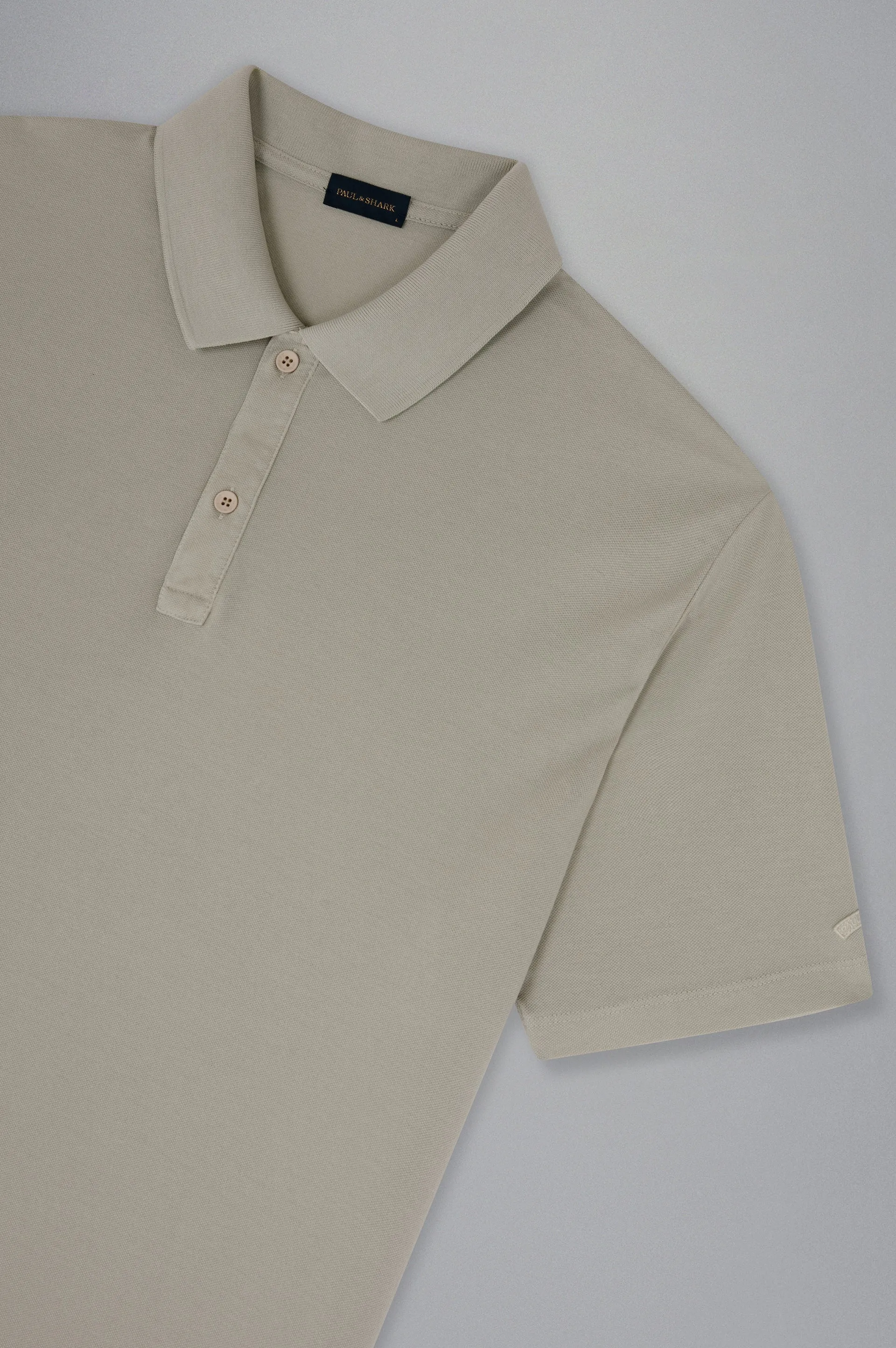 Paul & Shark Cotton Piqué Polo in Almond